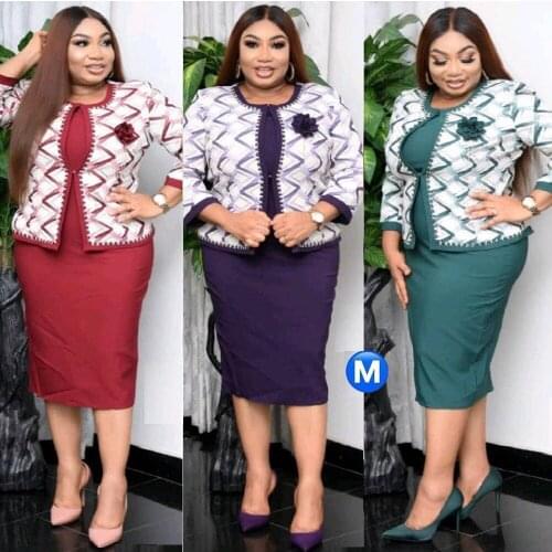 African Dresses for Women 2 Piece Set African Clothes Long Sleeve Coat Outwear Dress Sets 2021 Autumn Clothes Women