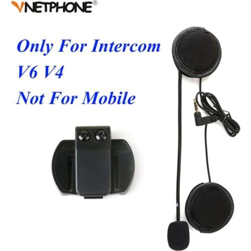 Vnetphone Helmet Intercom Clip And 3.5mm Microphone Speaker Headset for V4 V6 Motorcycle Bluetooth Interphone