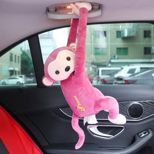 Cartoon Monkey Paper Napkin Tissue Box Home Car Paper Holder Organizer Portable Tissue Box Home Office Car Tissue Boxes