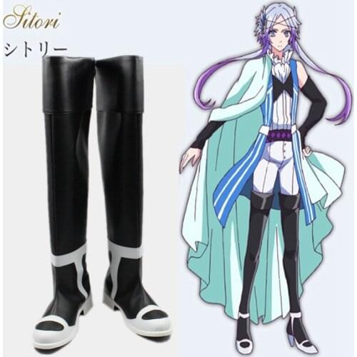 Devils and Realist Sitri Black Long Cosplay Shoes Boots C006
