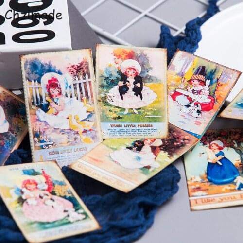 Chzimade 8Pcs/lot Retro Cute Girls Scrapbooking Paper Sticker Decorative For Happy Planner DIY Handmade Background Paper Crafts