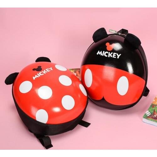Disney childrens schoolbag boys and girls cute cartoon Mickey Minnie eggshell backpack children hard shell backpack schoolbag