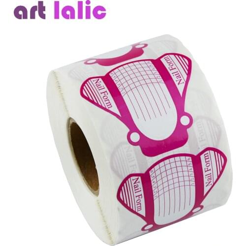 Artlalic 500 Pcs/Set Nail Forms Tips Acrylic Gel Extension Sticker Professional Nail Polish Curve Nail Art Guide Form