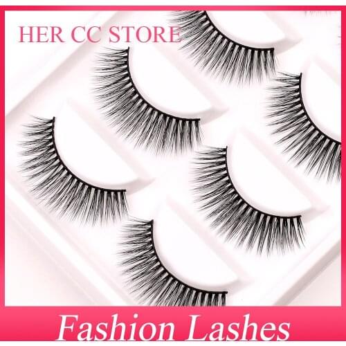 INDIVIDUAL PACKING 5PAIRS 0.07mm 3D SOFT DRAMATIC NATURAL THICK FASHION FALSE EYELASHES HIGH QUALITY MAKUP(J.W03)