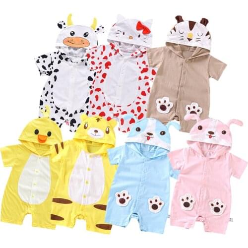 Baby Romper Summer Cartoon Animal Pure Cotton Baby Jumpsuit Clothes For Boys And Girls Baby Clothes Comfortable 3-24M