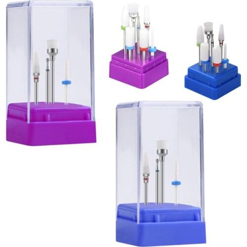 Nail Drill Bit Storage Box Empty Stand Display Container Nail Case Cutter for Milling Machine Manicure Accessories