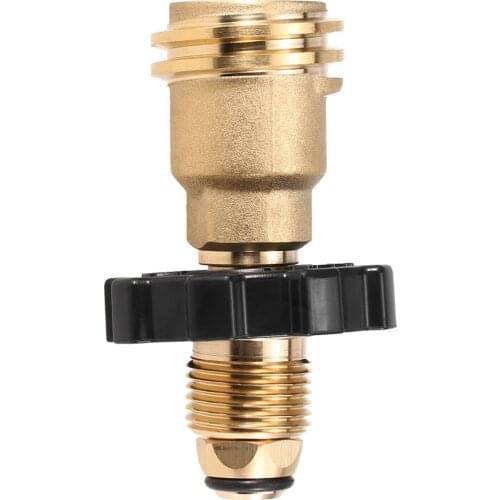 Brass Propane Tank Adapter Camping Cooking BBQ 50LB Pressure Regulator