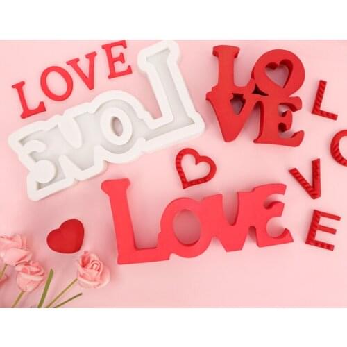 LOVE letter chocolate flip sugar silicone mold cake decorated diy aromatic gypsum drop gum mold