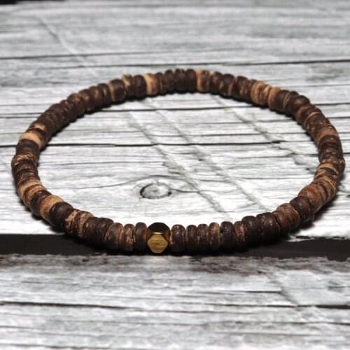 Minimalist 4mm Natural Wood Bracelet For Men Strand Braslet Beads Irregular Wenge Wood Brazalete Present For Him Accessories