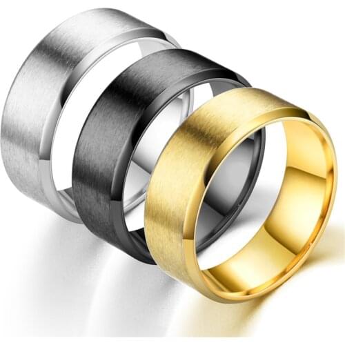 Classic Style Men Stainless Steel Wedding Ring Polished Inside