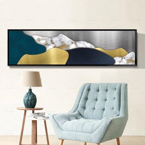 Nordic Abstract Geometric Mountain Landscape Wall Art Canvas Painting Golden Sun Art Poster Print Wall Picture For Living Room