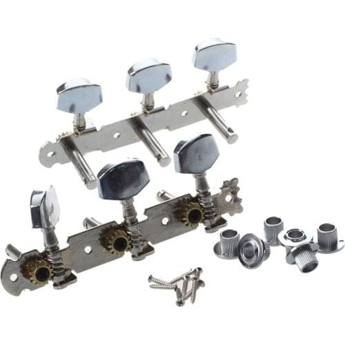 New Silver Tone Metal Guitar Head Tuning Keys Peg 2 Pcs