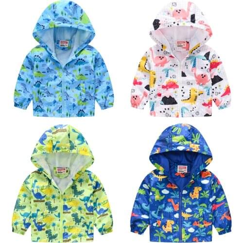 Cartoon Dinosaur Boys Coat Autumn Wear Kids Active Hoodies Jacket For Kids Sweatshirt Toddler Children Clothing