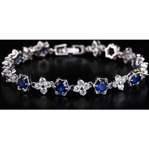 Luxury Bracelets for Women Colorful Flower Shape AAA Cubic Zircon Wedding Jewelry for Female Wholesale