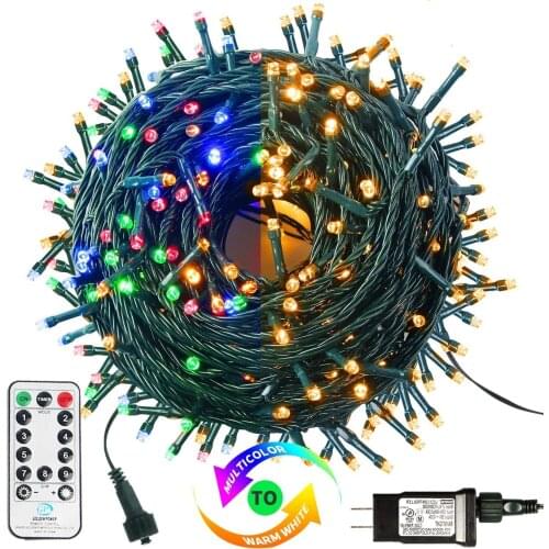 200LEDs Christmas String Lights Tree Color Changing Fairy Lights for Christmas Holidays Party Wedding Decoration Outdoor Indoo