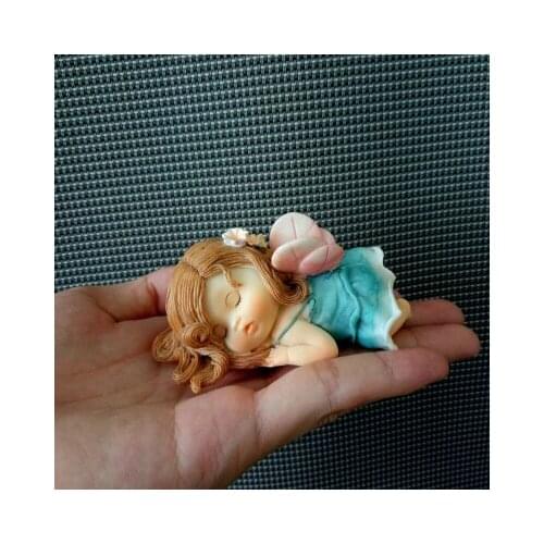 Silicone Mold Soap Molds Lying Little Fairy Sleeping Handmade Candle Mould for Cake Decorations Aroma Stone Silica Gel 001 PRZY