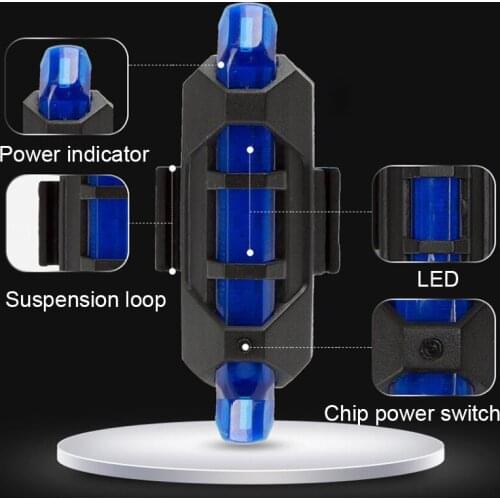 Bike Bicycle light Rechargeable LED Taillight USB Rear Tail Safety Warning Cycling light Portable Flash Light Super Bright