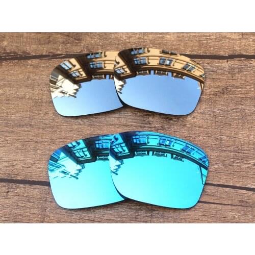 Vonxyz 2 Pairs Ice Mirror & Chrome Mirror Polycarbonate Replacement Lenses for-Oakley Holbrook Frame