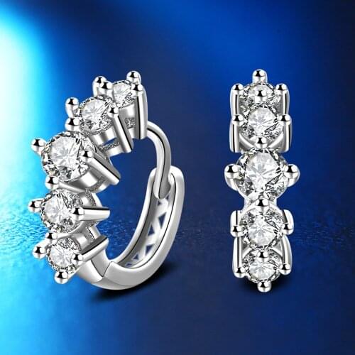 KOFSAC Exquisite Crystal Lever Back Earring For Women Party Jewelry Ture 925 Sterling Silver Earrings Jewelry Girl Lady