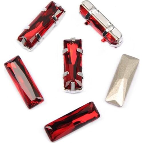 Light Siam Princess Baguette Crystal Glass Sewing Rhinestones DIY jeans woman and Wedding Dresses