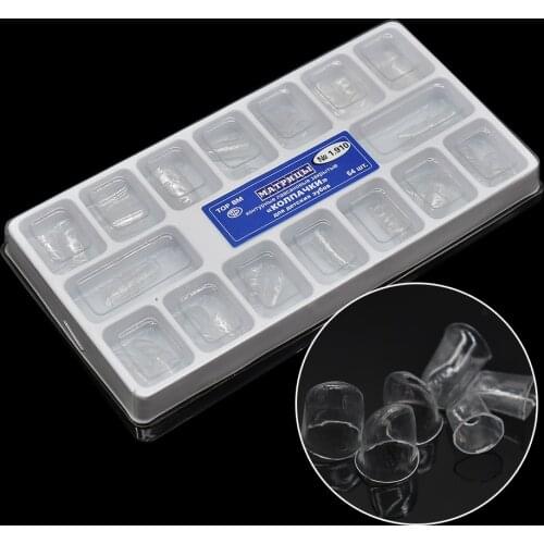 64pcs Dental Anterior Transparent Crowns Deciduous Teeth of Adult and child Dentist Tools Teeth Whitening Matreials