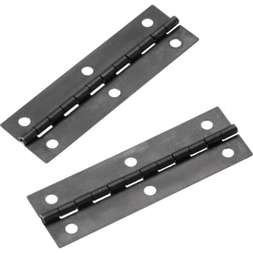 1pair Black Hinges + 12 screws 75*24mm 6 Holes Long Right Angle Flat Decor Wood Cabinet Vintage Jewellery Box Furniture Fitting