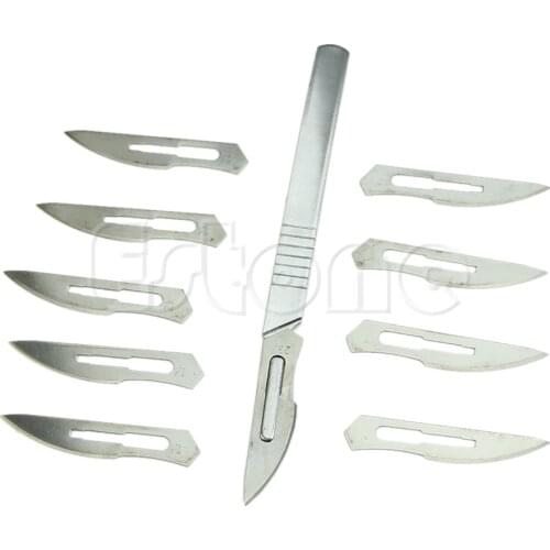 1Pc #4 Handle + 10X #23 Carbon Steel Scalpel Blades Circuit Board PCB