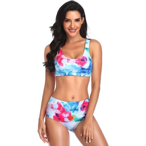 2021 Sexy Swimsuit High Waist Swimwear Women bathing suit Beach wear 2021 New Print Sport Push up Bikinis Bathing suit Woman