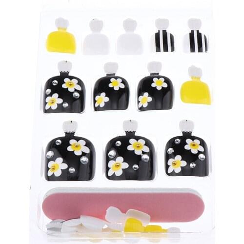 24pcs False Toenail Tip Full Cover for Manicure Fake Toe Nail Tips Decorations