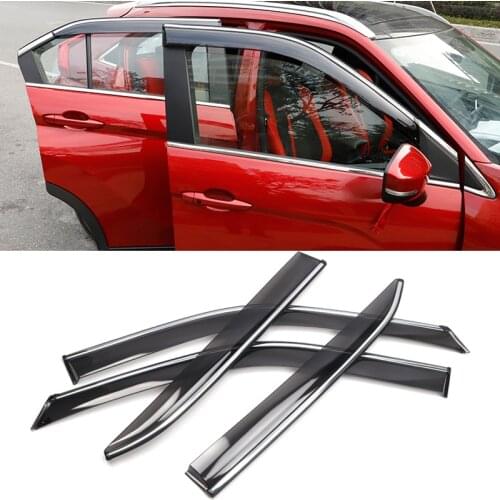 Car Styling 4PCS Window Visor Sun Rain Shield Guard Deflector Trim For Mitsubishi Eclipse Cross 2018 2019