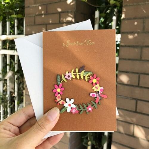5pcsThanksgiving card Korea creative universal card stationery envelope business custom greeting card birthday card