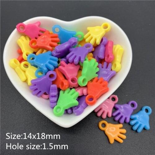 30pcs 18mm Acrylic Beads Palm Shape Mixed Colors Beads For Jewelry Making DIY Earrings Necklace Bracelet Accessories