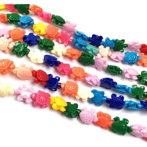 Synthetic Coral beading engraving Turtle Punch loose beads isolation bead for Jewelry making DIY necklace bracelet accessories