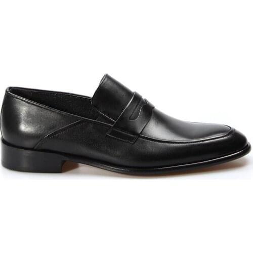 Fast Step Genuine Leather Sole Leather Black Antique Men 'S Classic Shoes