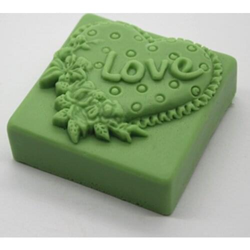 C532 LOVE silicone soap molds heart-shaped mould soap DIY manual mould process