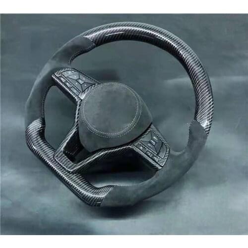 Cuatom Carbon Fiber Sports Steering Wheel Alcantara Leather compatible for Nissan Leaf Serena X-TRAIL Kicks Qashqai 2014-2020