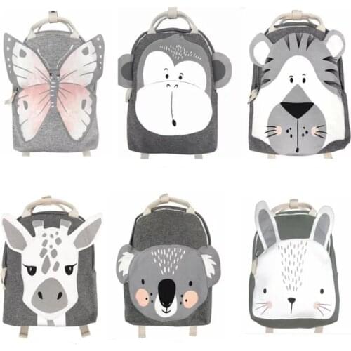 Children Backpack Animals Design Girl Boys Backpack Toddler Kids School Bag Kindergarten Cartoon Rabbit Butterfly lion print Bag