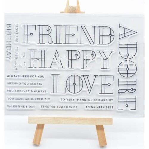 Friend Happy Love Scrapbook DIY photo cards account rubber stamp clear stamp transparent stamp 11x16cm CS22104