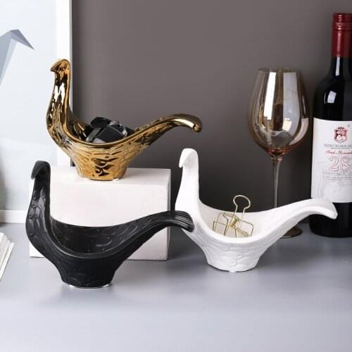 Nordic Ceramic Pigeon Sculpture Ornament Storage Bowl Tabletop Living Room Home Decorat Accessories Handicraft Bowl Decoration