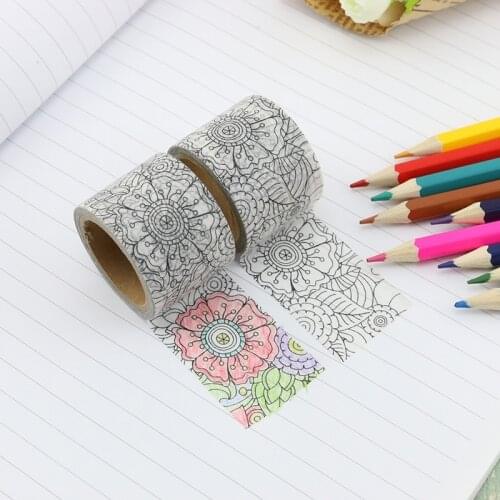 Great Coloring DIY Washi Tape Japanese Paper Kawaii Decoration Tapes Adhesive Masking Tapes Stationery Stickers 30mm * 5m