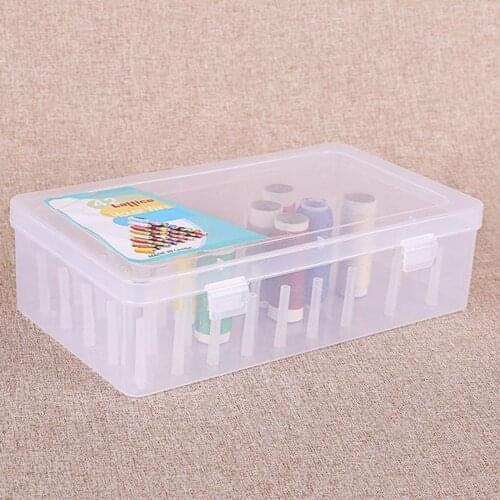 23.7x13.7x6.6cm Thread Storage Box 42 Pieces Spools Bobbin Carrying Classify Case Container Accessories