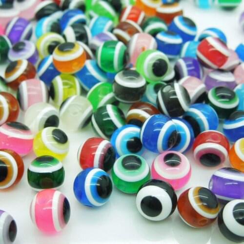 200Pcs 8MM Resin Round Perforated Toy Eyes Colored Doll Eyes With Holes For Toys DIY String of Beads Doll Accessories