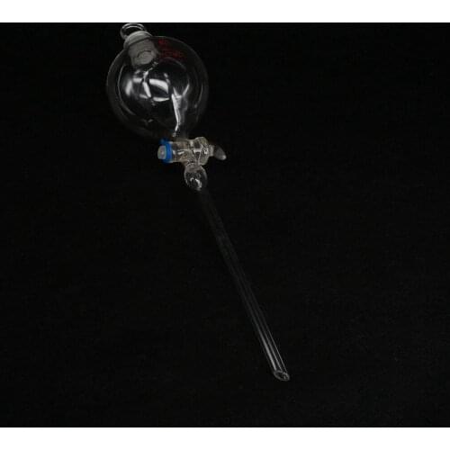 250ml Lab Glass Dropping Funnel Ball Shape With Glass Stopcock Metering Tool
