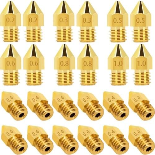 Brass Nozzles 3D Printer Accessories Mk8 Pointed Brass Nozzle Surface Lettering Printing Accessories