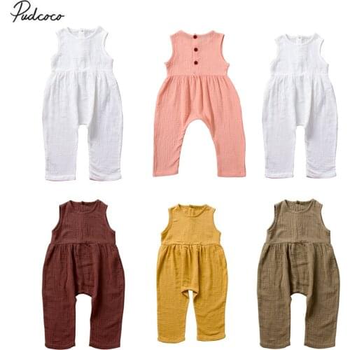 Summer Toddler Boys Girls Cute Solid Color One Piece Romper Jumpsuit playsuit Top Outfits Clothes
