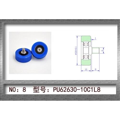 M6X8 Screw Polyurethane Enclosure 626z Bearing Roller Diameter 30mm Thickness 10mm 10pcs/lot