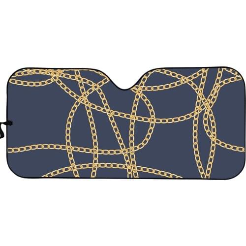 Fashion Windshield Sun Shade for Car Gold Chain Design Universal Car Front Windshield Covers Advanced Durable UV Protect Covers