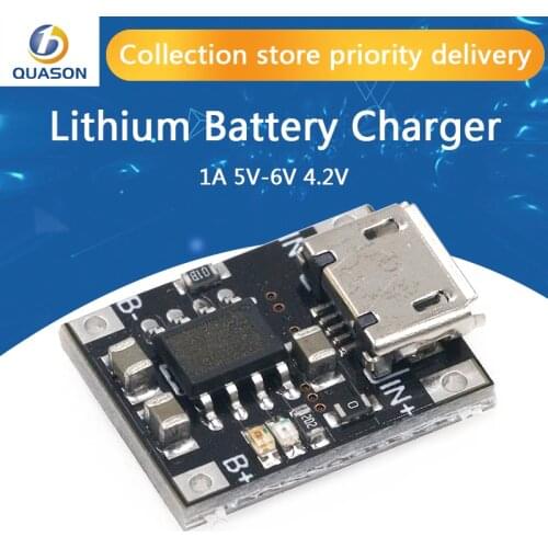 10PCS Single Cell Lithium Battery Charging Charger Module 1A 5V-6V 4.2V TC4056 TC4056A Micro USB Power Supply Board TP4056