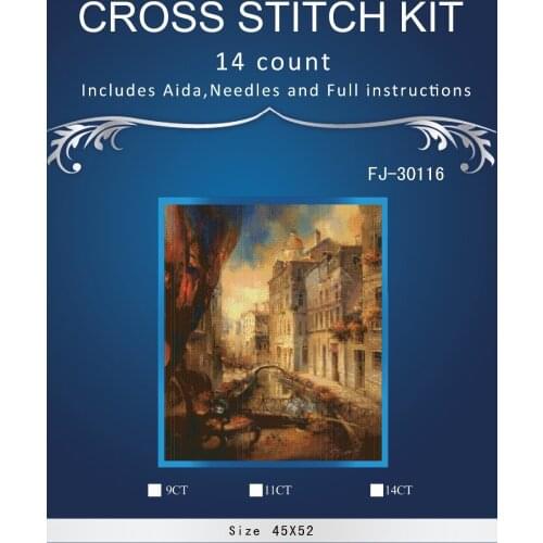 Top Quality Beautiful Lovely Counted Cross Stitch Kit Landscape Embroidery Cross sti8th set Gold city