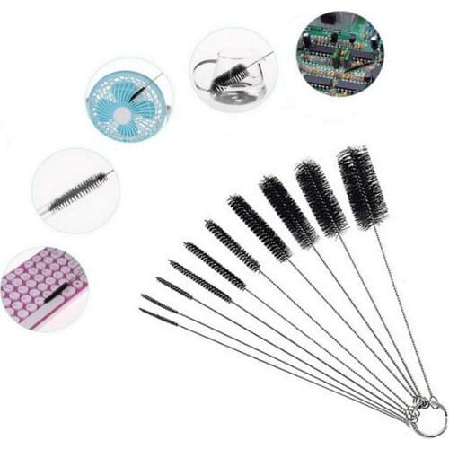 Brand New And High Quality Nylon Straw Brush Cleaner Bottle Tube Pipe Small Long Household 10-Piece Cleaning Brush Set